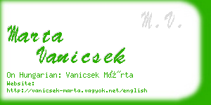 marta vanicsek business card